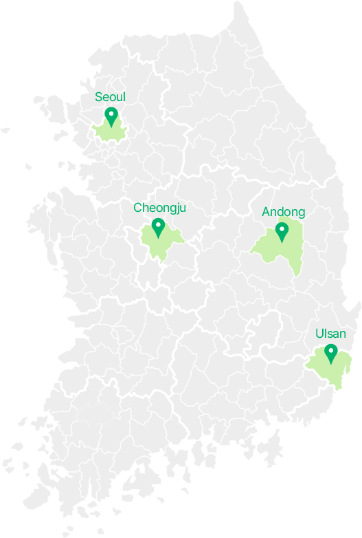 Biodiversity Risk Areas - Seoul, Cheongju, Andong, Ulsan